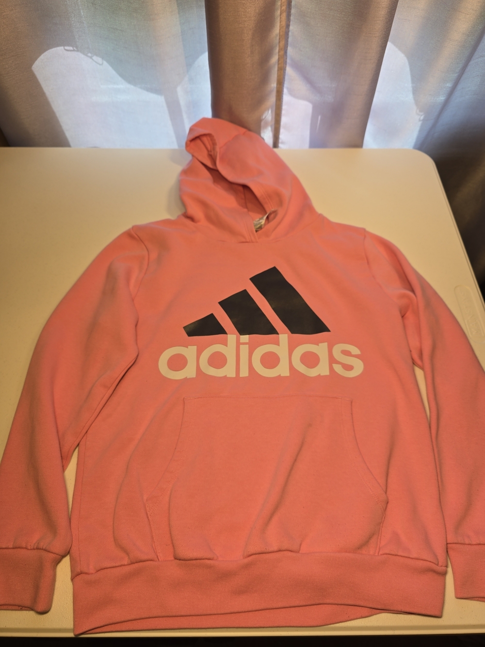 Girls Adidas Pink Logo Hoodie Size XL